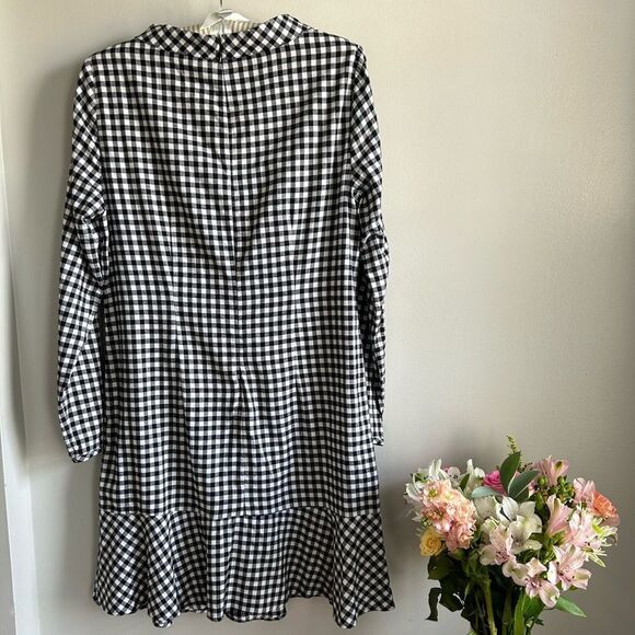 J.CREW Factory Funnel Neck Gingham Dress - Picture 4 of 9